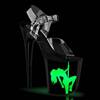 Pleaser - FLAMINGO808NLSG Sandale à bride à la cheville, Pole dance chaussures - Noir/Transparent Product image